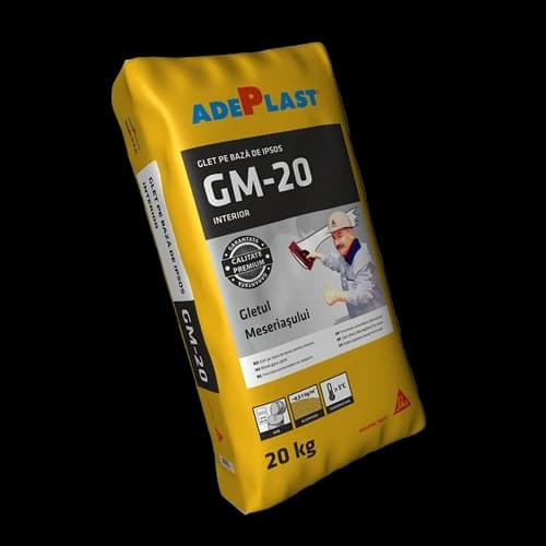 Gletul meseriasului Adeplast GM-20, pe baza de ipsos, interior, 20 kg